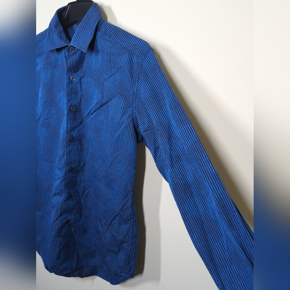 Robert Graham Exclusive Designer Mens Striped Button Up Long Sleeve Blue Size S - Picture 5 of 8